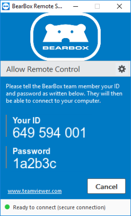  BearBox Remote Support application.